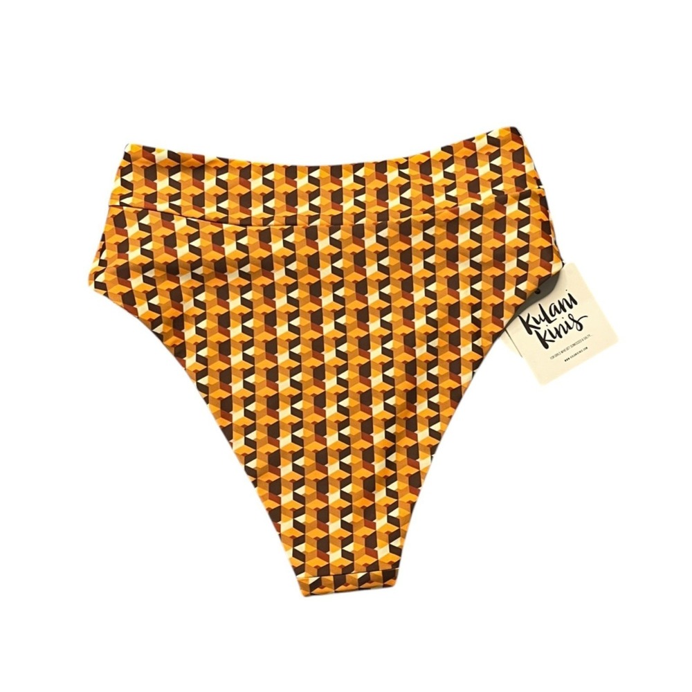 Kulani Kinis Sunset Strip Bikini‎ Bottom Size Small Gold Brown High Waisted NEW - Picture 2 of 10